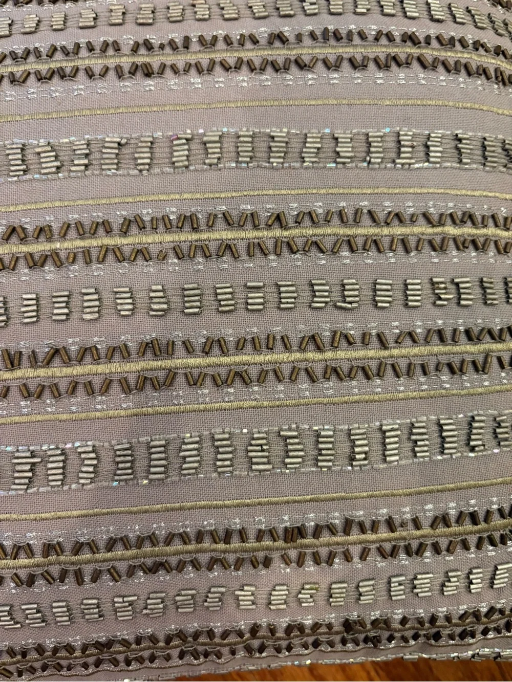 Decorative grey  Embroidered with beads Throw Pillow - Brand Unknown